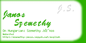 janos szemethy business card